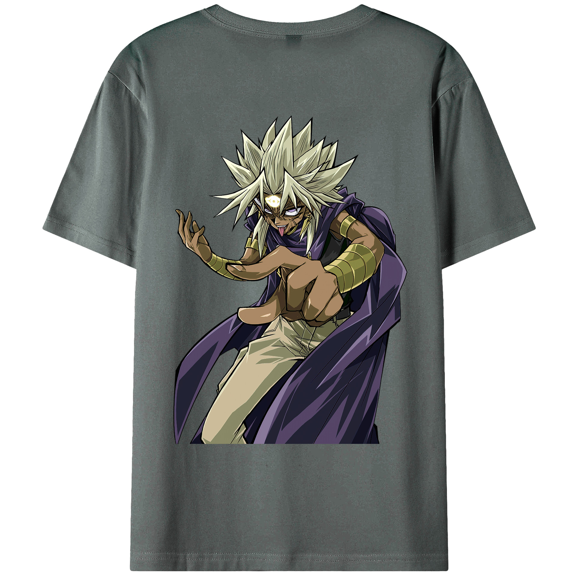 （画像用） 遊☆戯☆王 Yu-Gi-Oh! 綿100％ メンズ半袖Tシャツ（バックプリント） 通気性